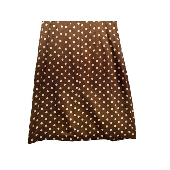 Dressbarn Polka Dot Sleeveless Dress Size 8 Brown & White - Picture 10 of 11
